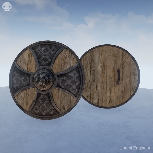Shield Round Low-poly 3D model_1