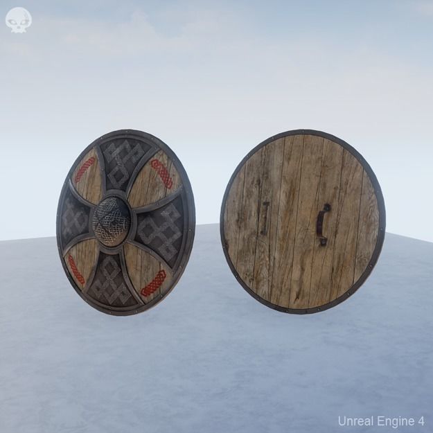 Shield Round Low-poly 3D model_2