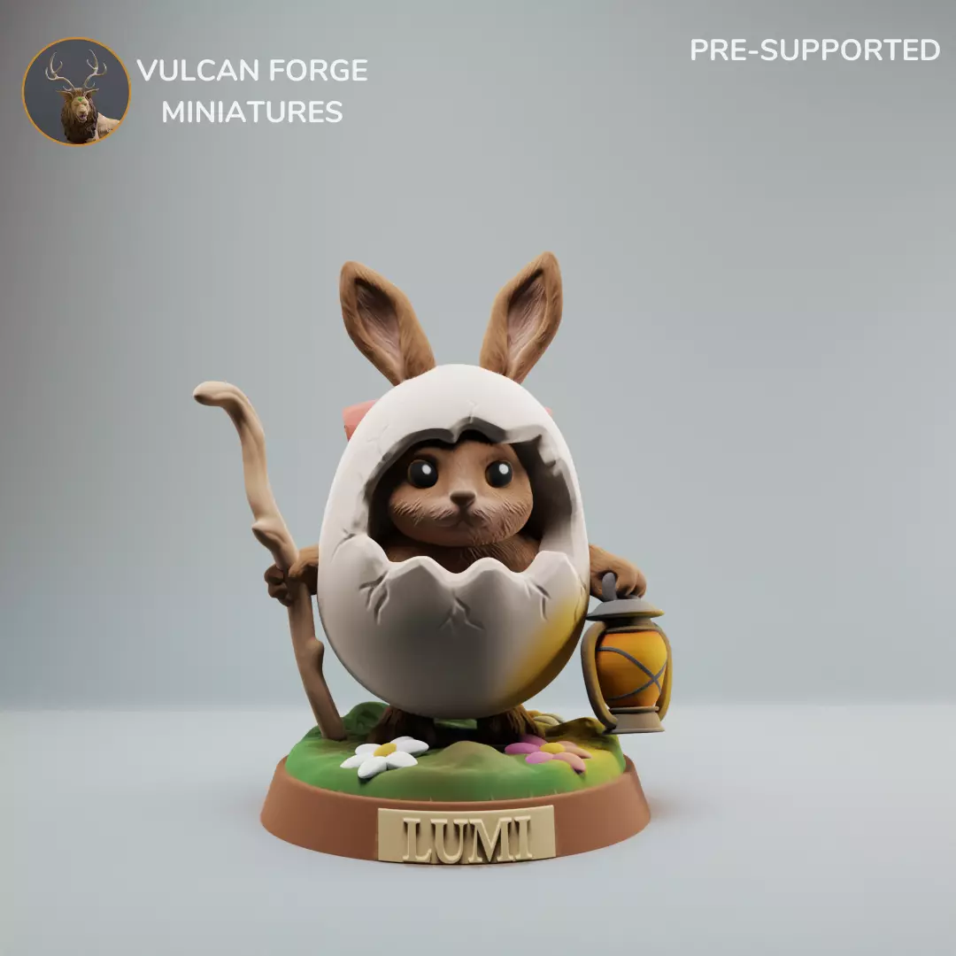 Easter Bunny in egg cute Easter bunny adventurer 3D print model