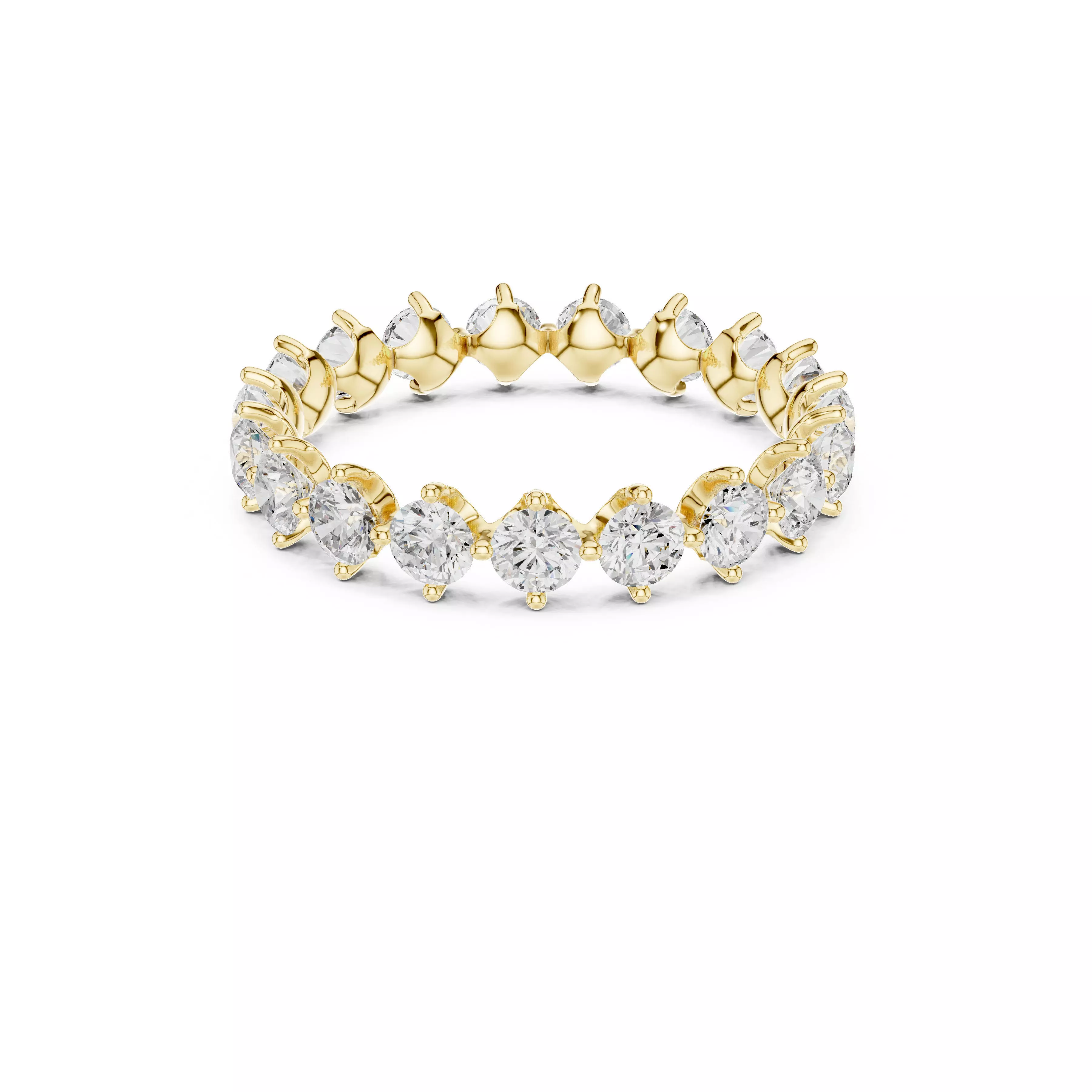 Classic Round Diamond Eternity Band Prong Wedding Ring CAD 3D print model