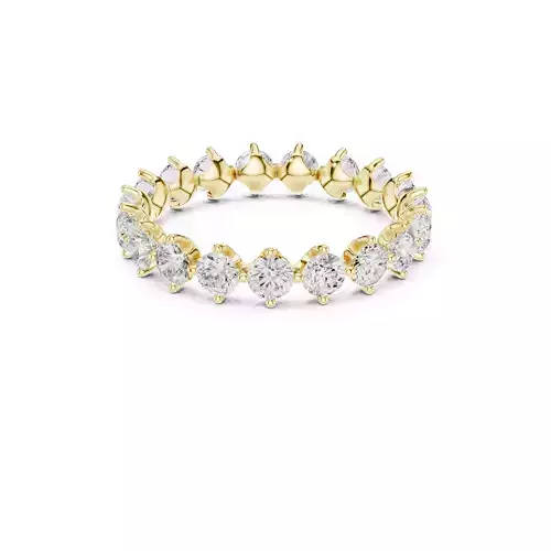 Classic Round Diamond Eternity Band Prong Wedding Ring CAD