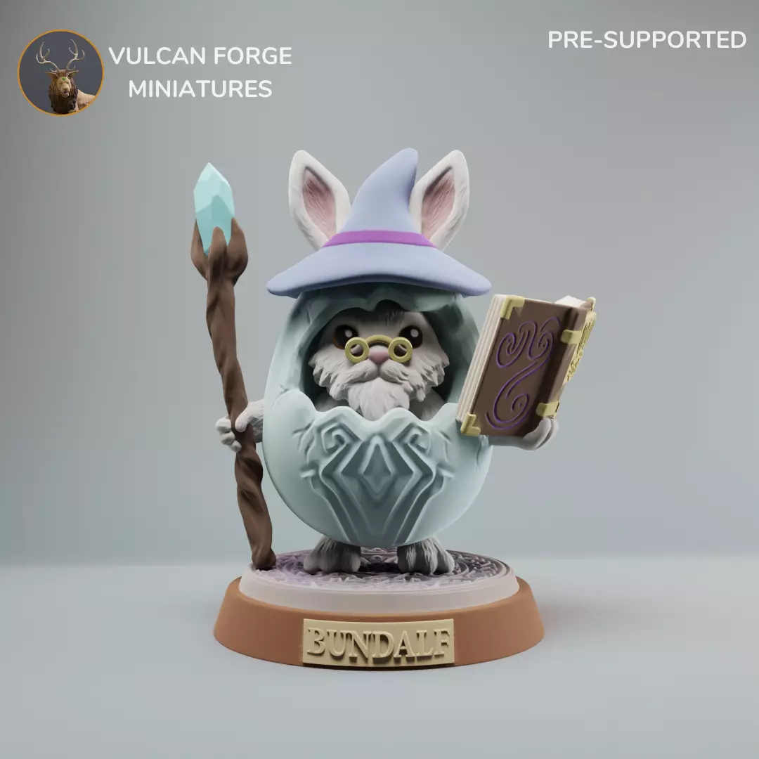Rabbit in egg Wizard Cute Rabbit Wizard Easter Rabbit 3D print model