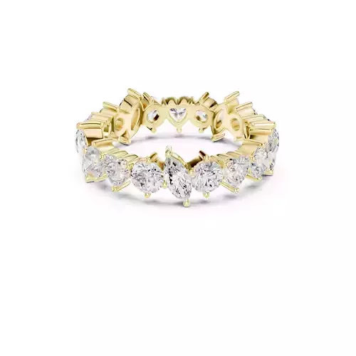 Mixed Diamond Eternity Band Fancy Wedding Luxury Ring CAD