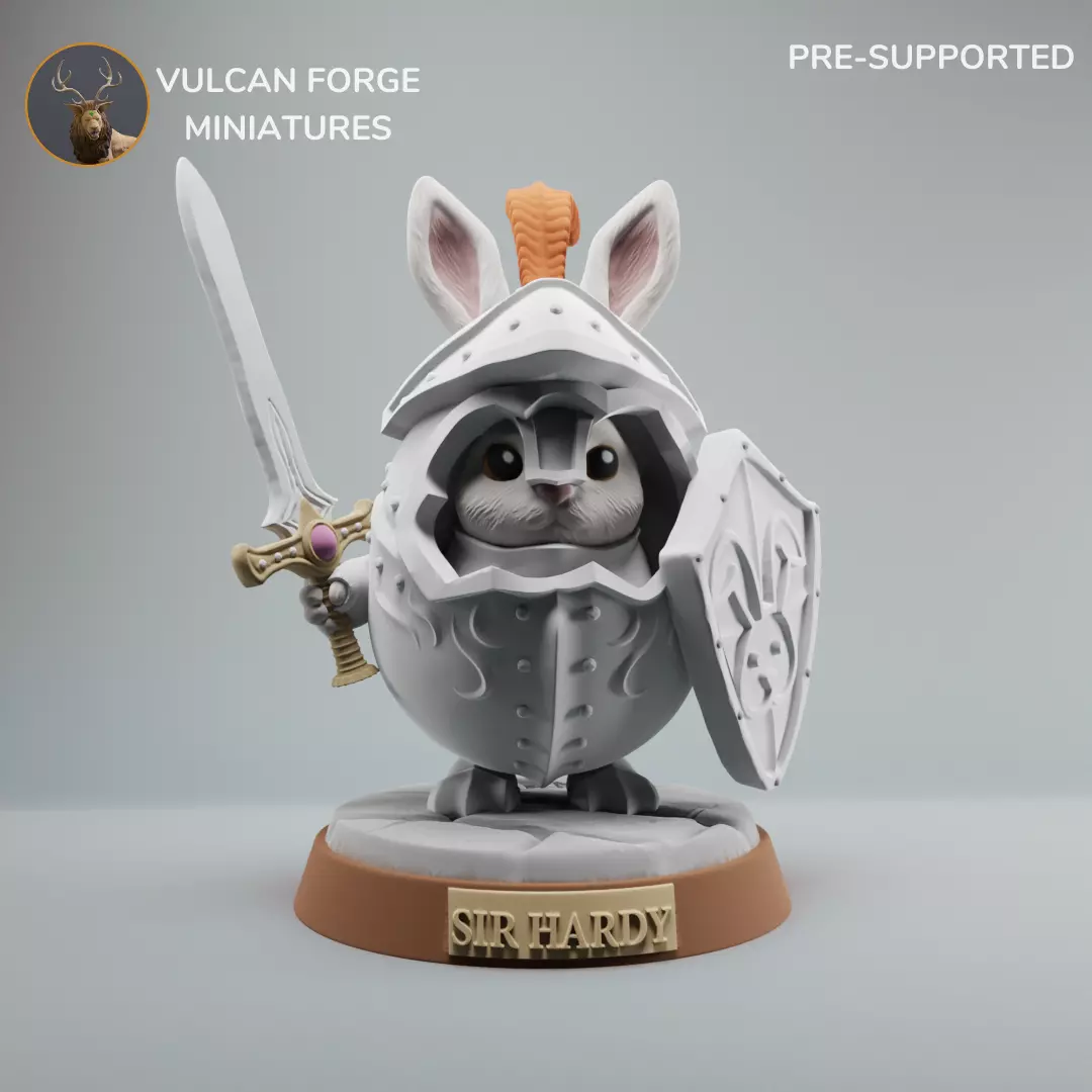 Cute Easter bunny Knight 3D print model