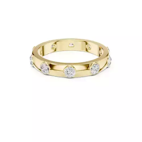 Bezel Set Diamond Eternity Band Minimal Modern Wedding Ring CAD