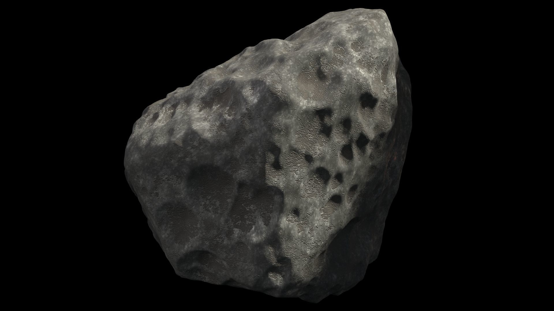 Asteroids - Set of 10 unique variations Low-poly 3D model_12