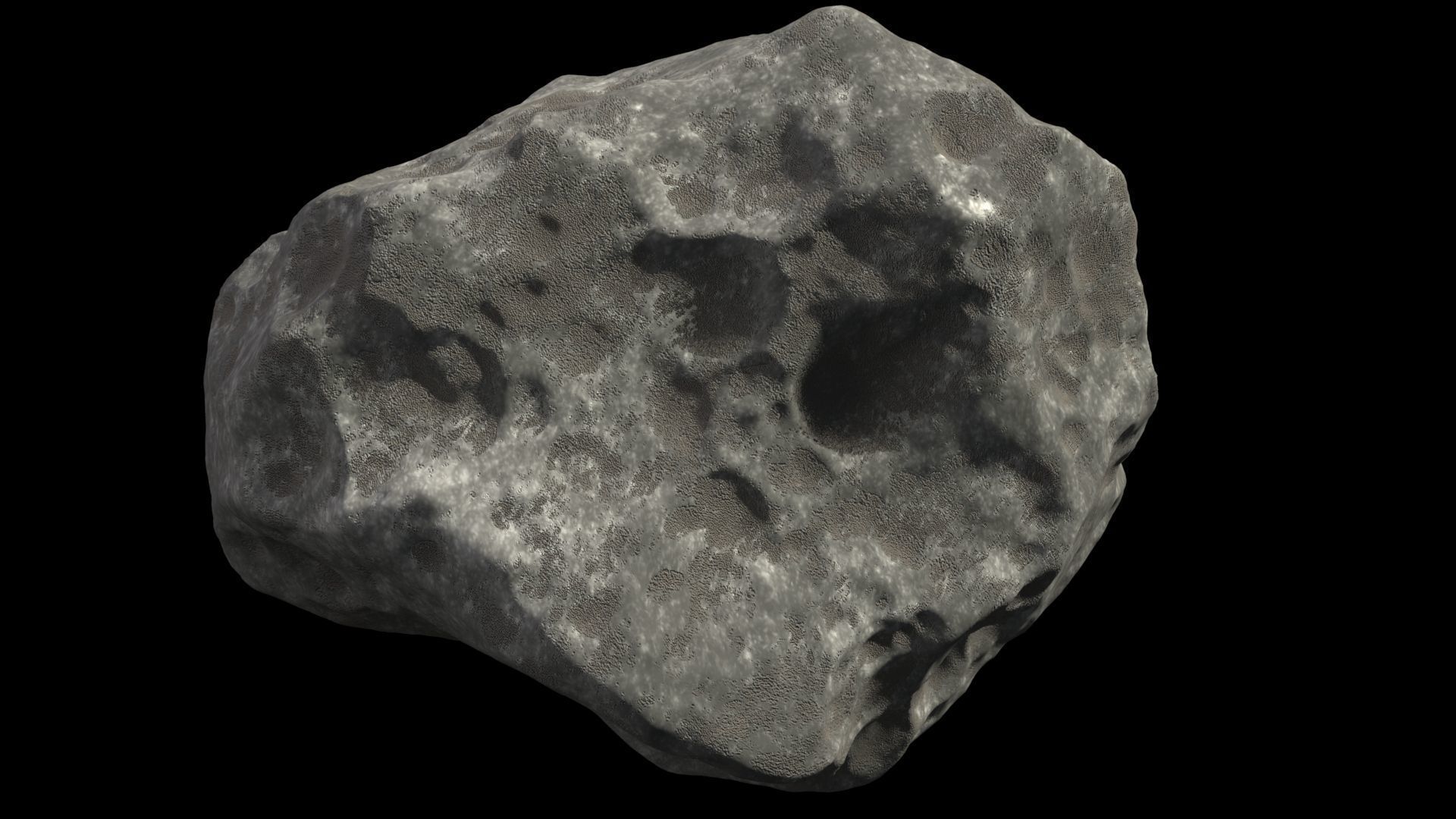 Asteroids - Set of 10 unique variations Low-poly 3D model_7