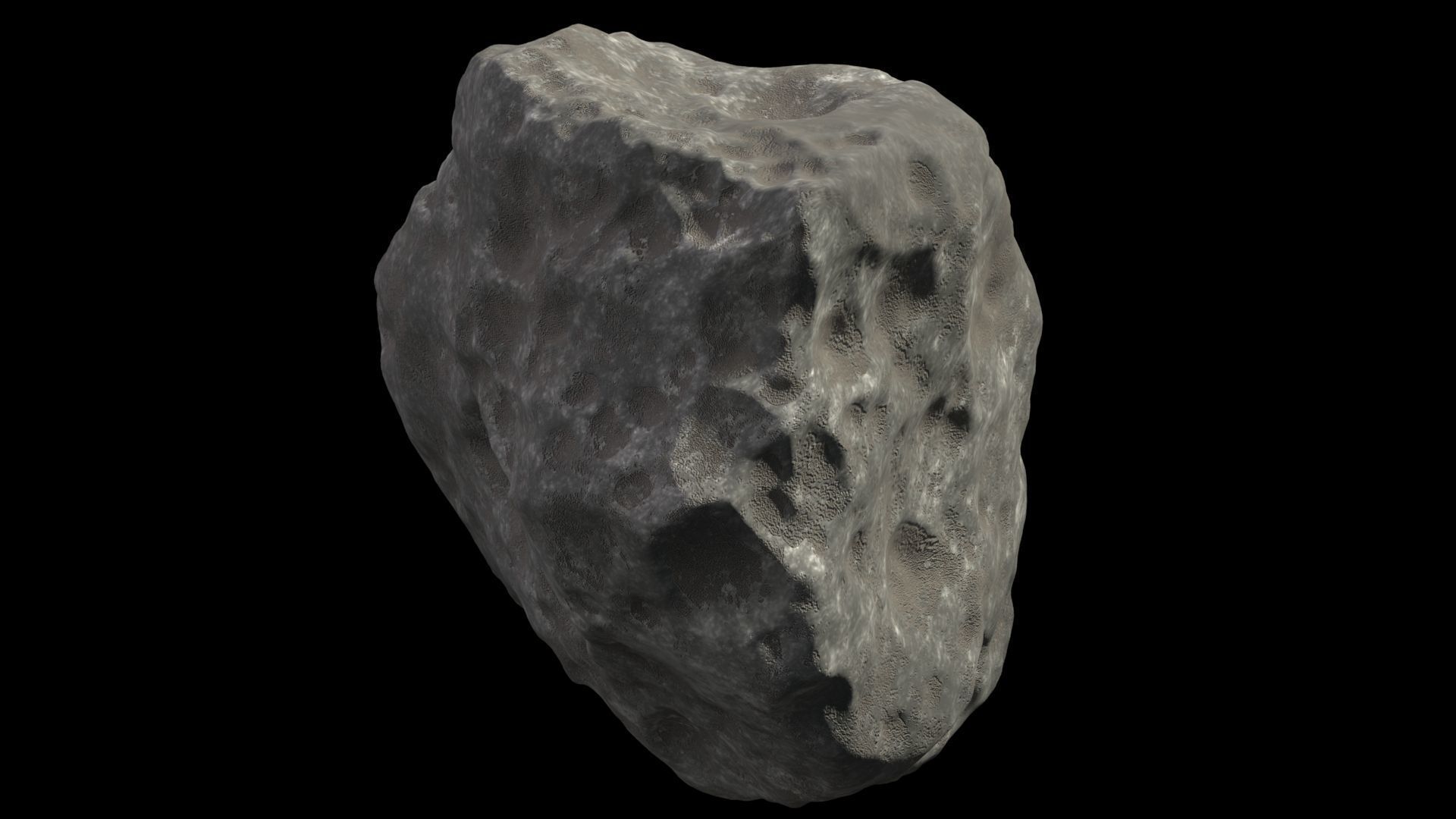 Asteroids - Set of 10 unique variations Low-poly 3D model_3