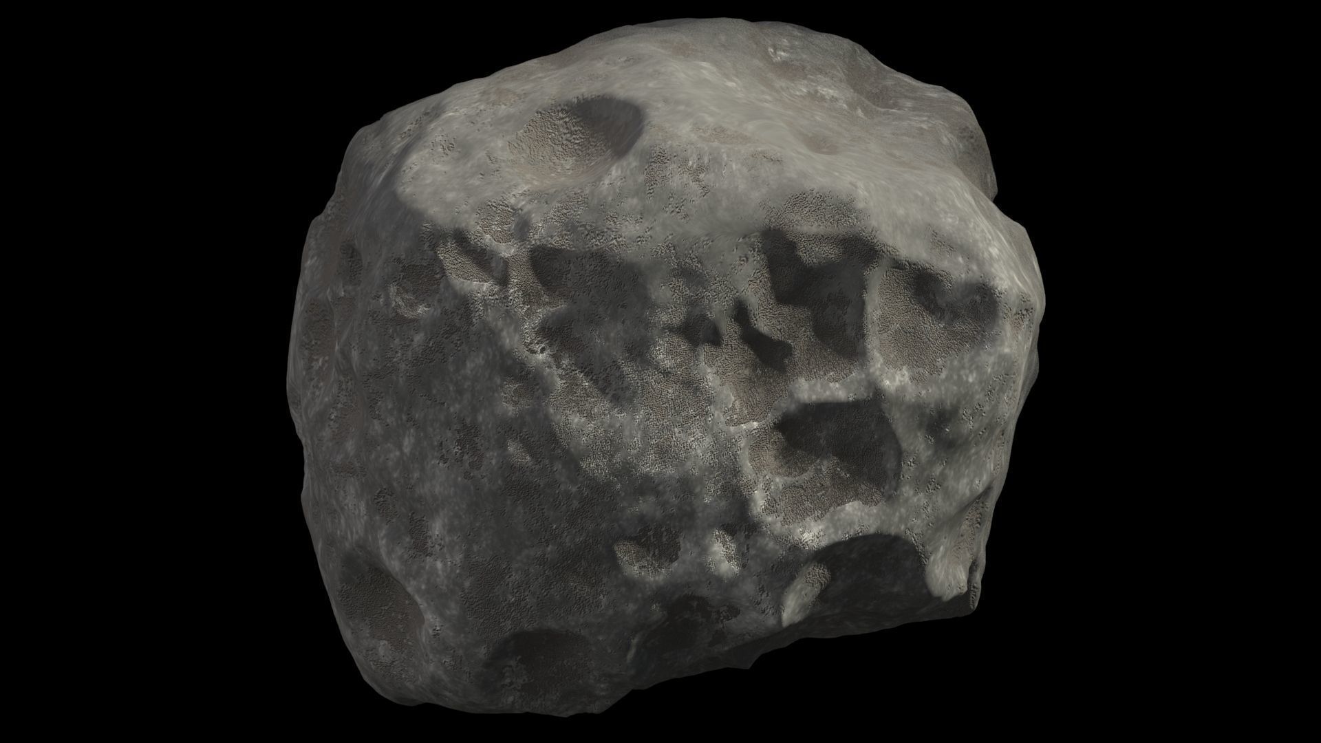 Asteroids - Set of 10 unique variations Low-poly 3D model_5