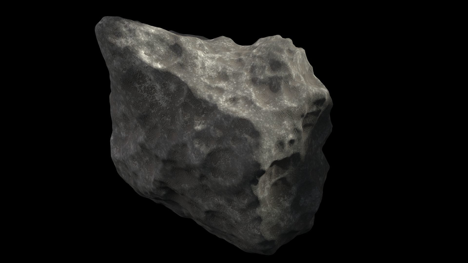 Asteroids - Set of 10 unique variations Low-poly 3D model_9