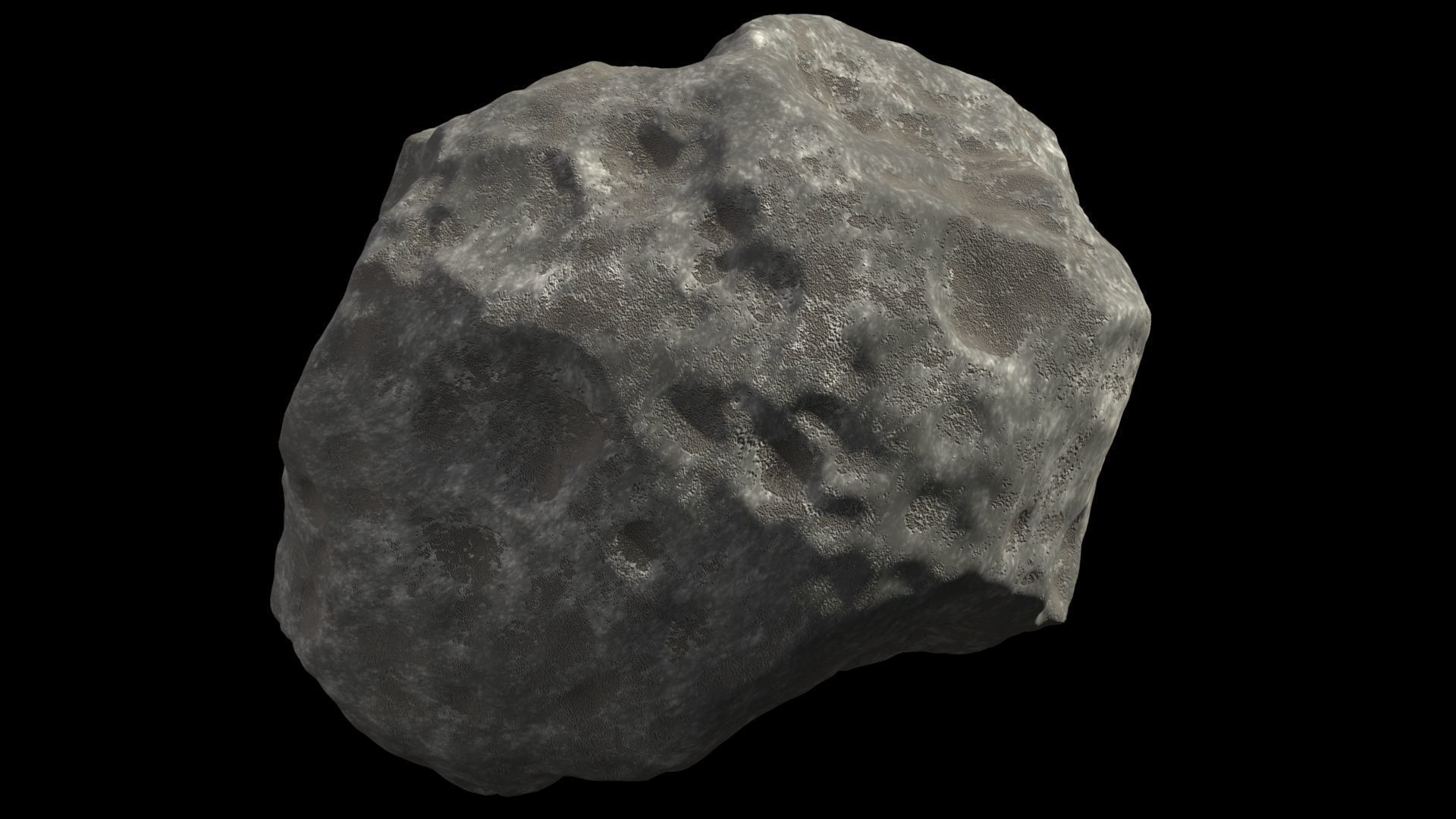 Asteroids - Set of 10 unique variations Low-poly 3D model_6