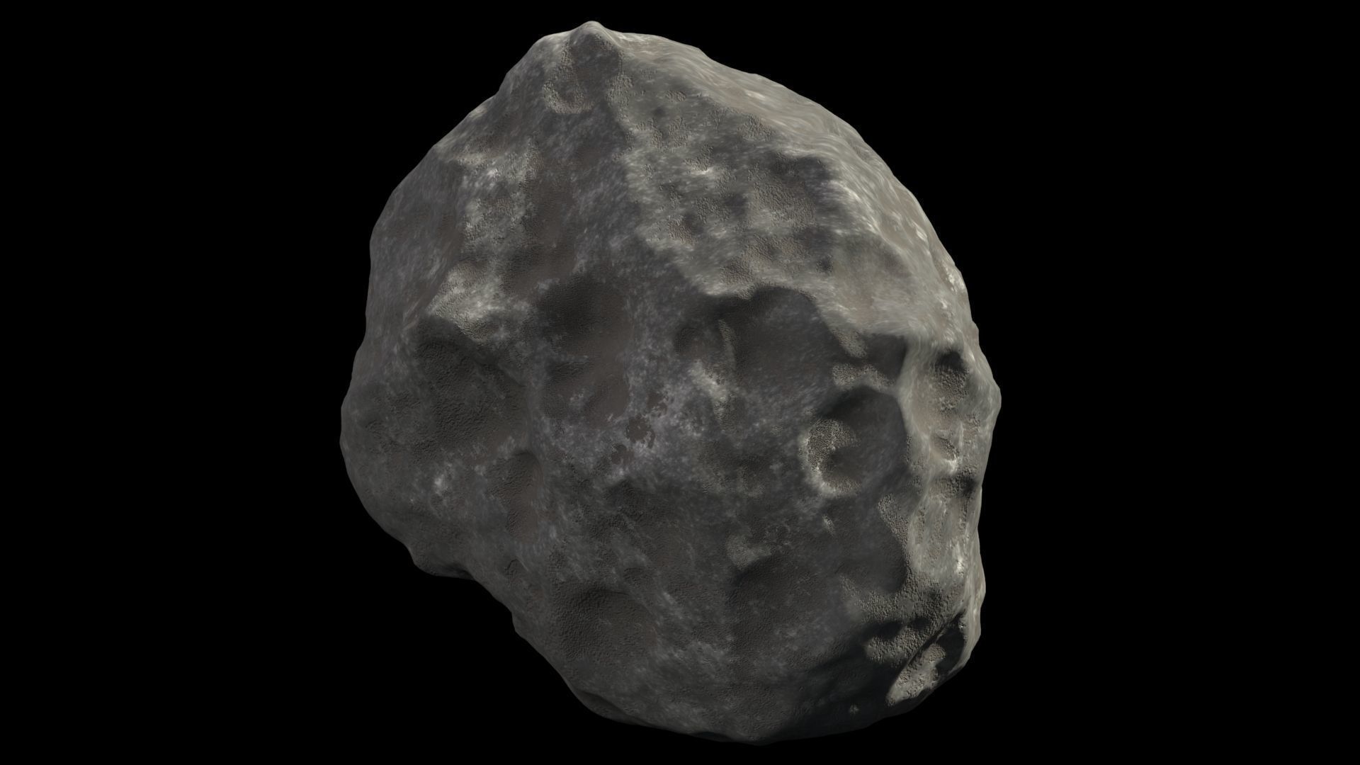 Asteroids - Set of 10 unique variations Low-poly 3D model_11