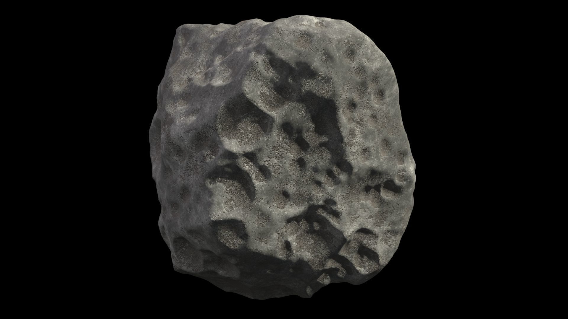 Asteroids - Set of 10 unique variations Low-poly 3D model_4