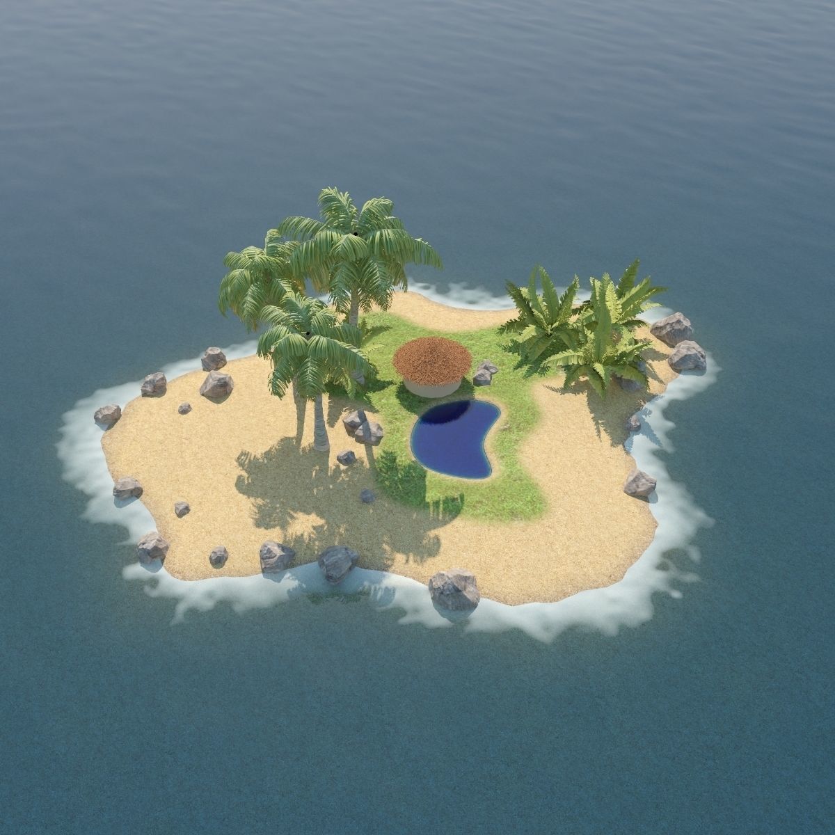 Island Scene 3D model_3