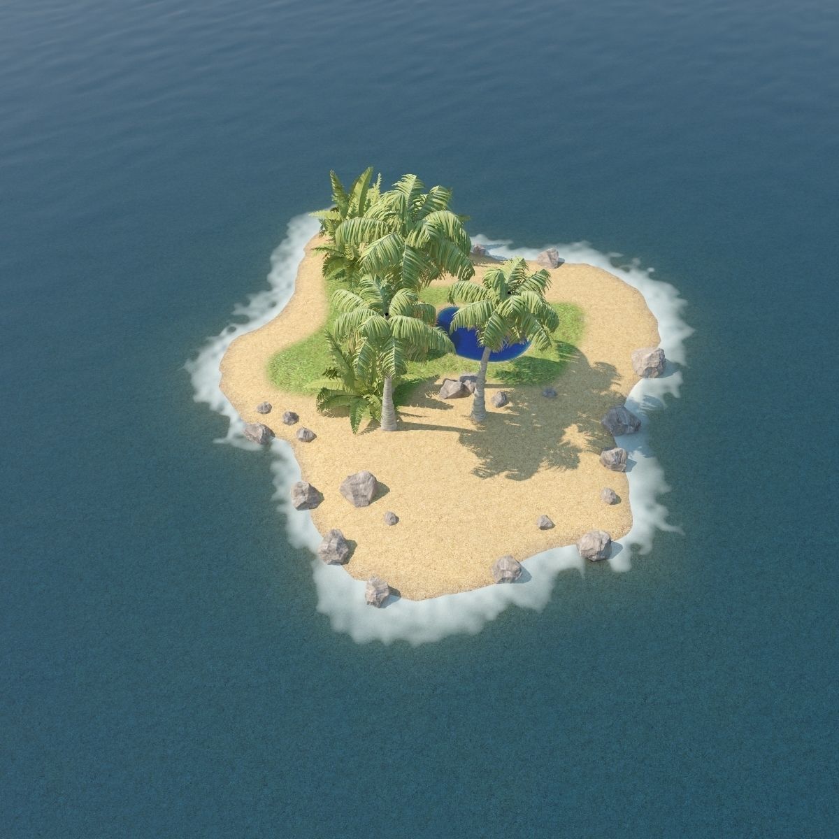 Island Scene 3D model_4