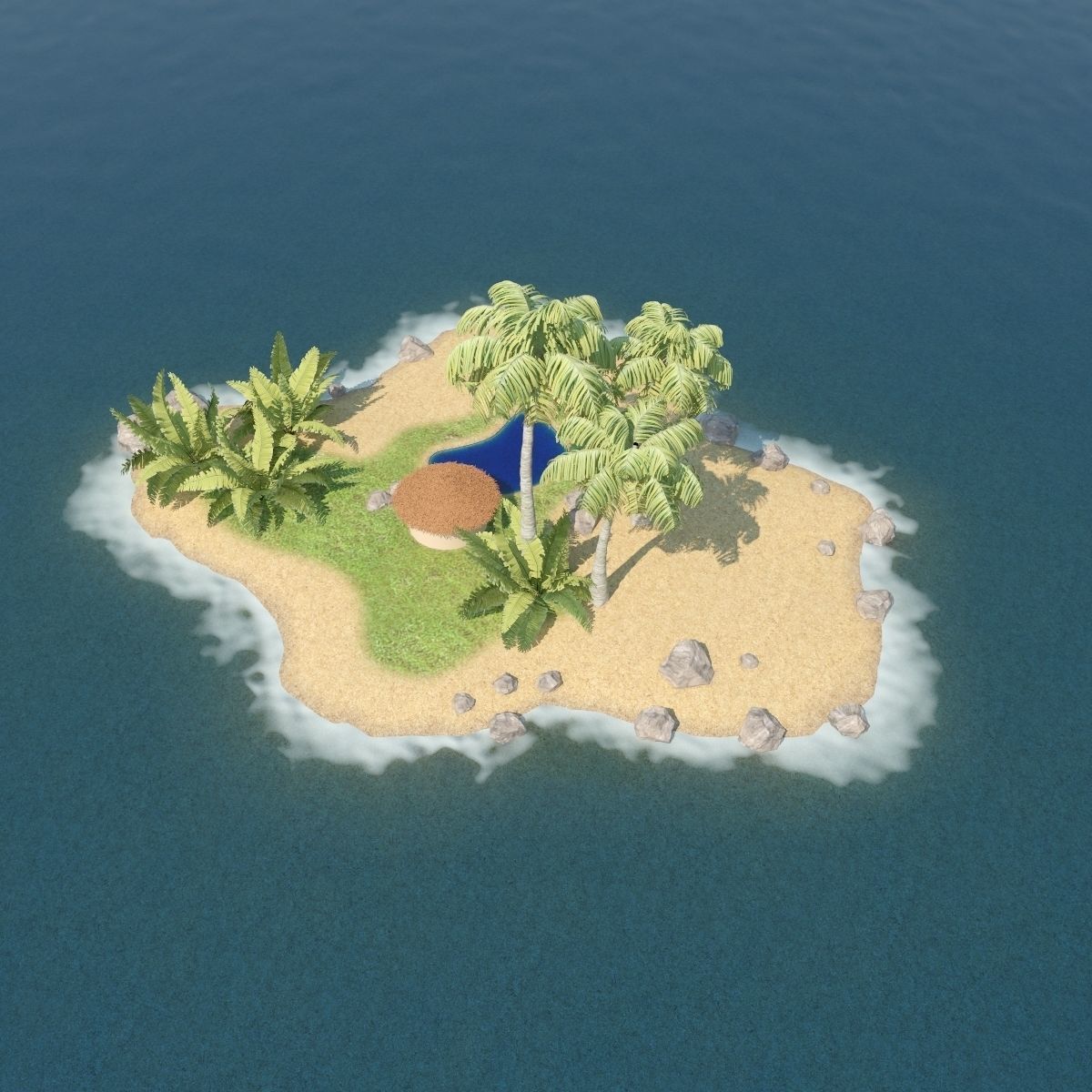 Island Scene 3D model_1