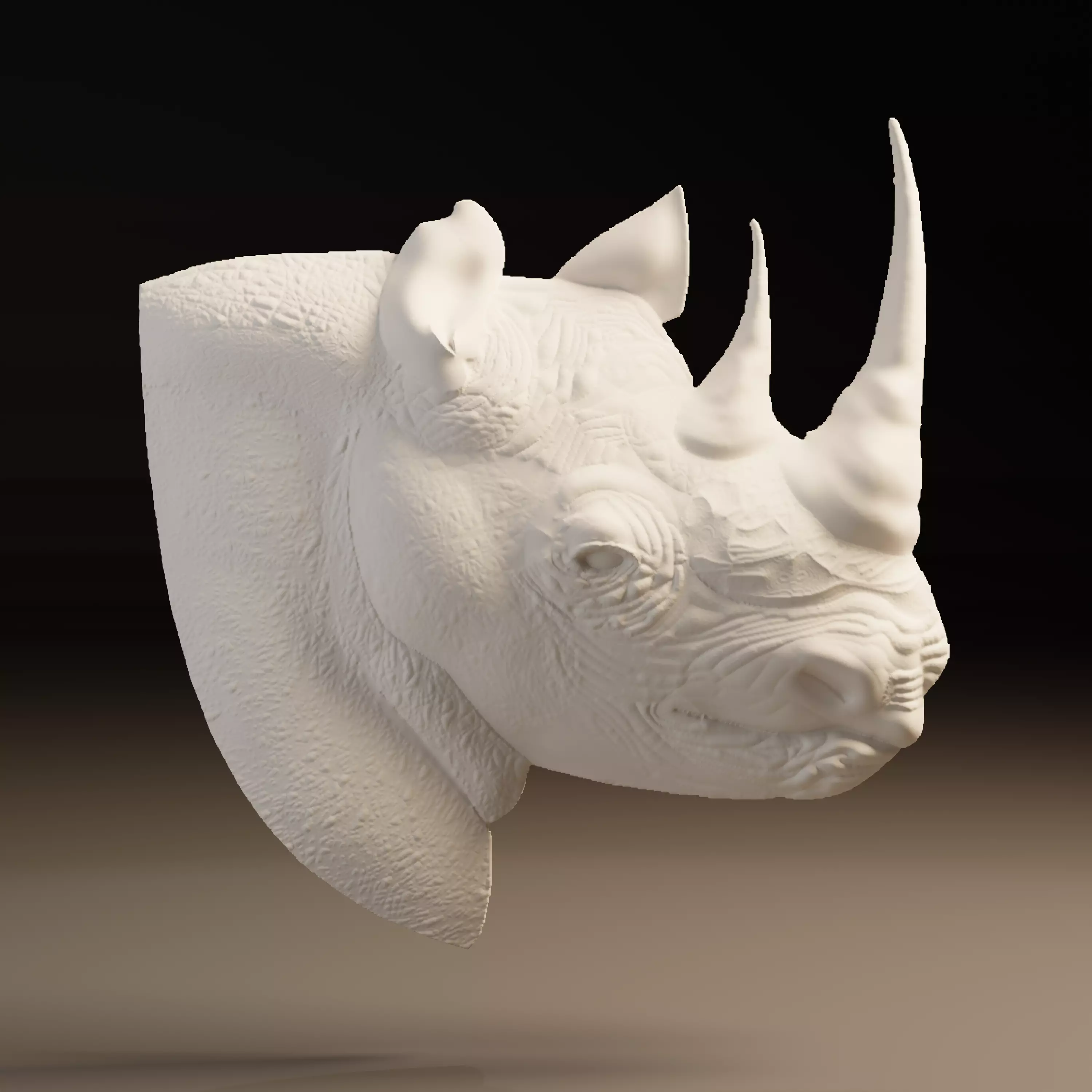 Rhino Head CNC STL Relief 3D Model Wildlife Trophy 3D print model