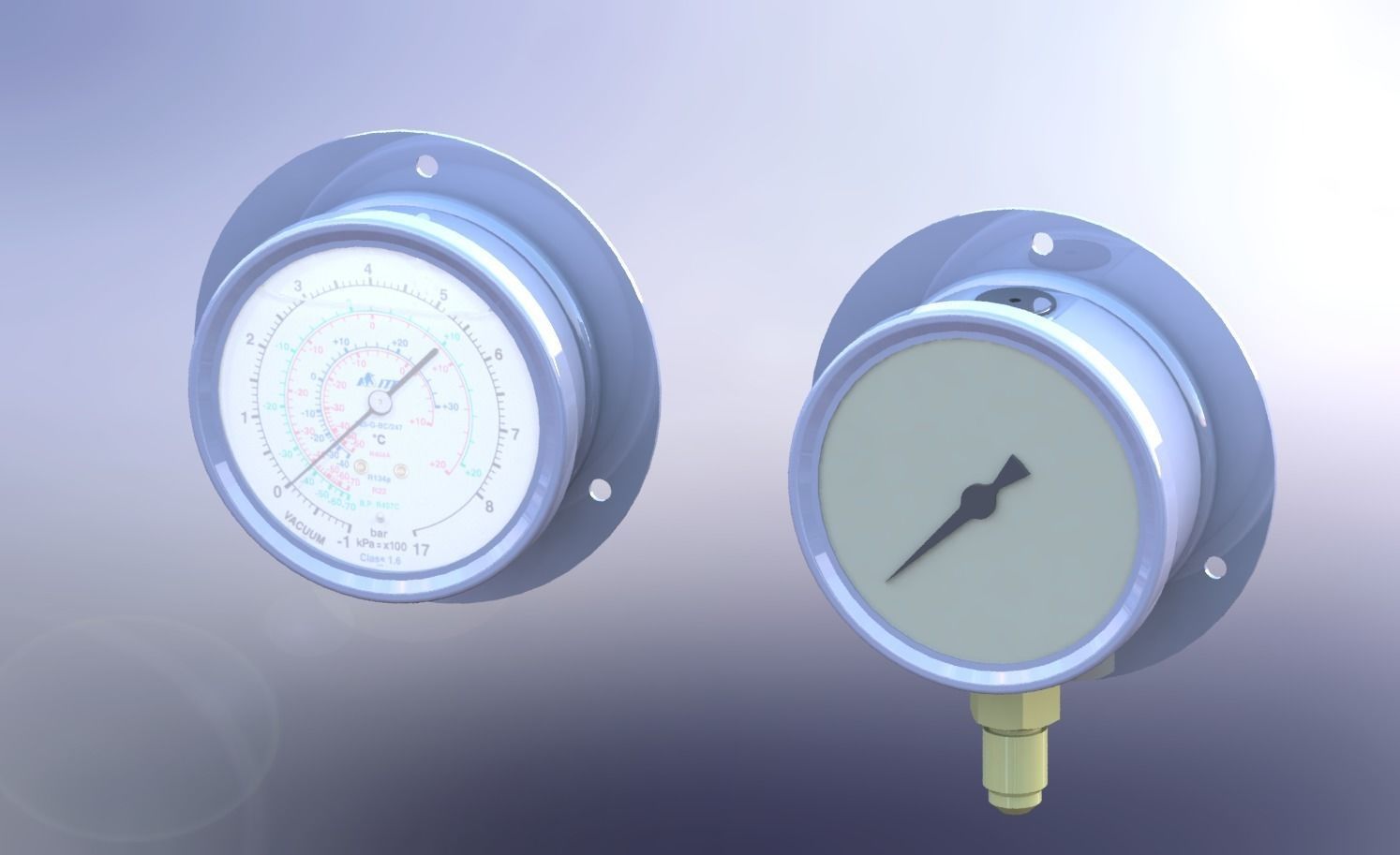 Manometer compound pressure and vacuum gauge 3D model CGTrader