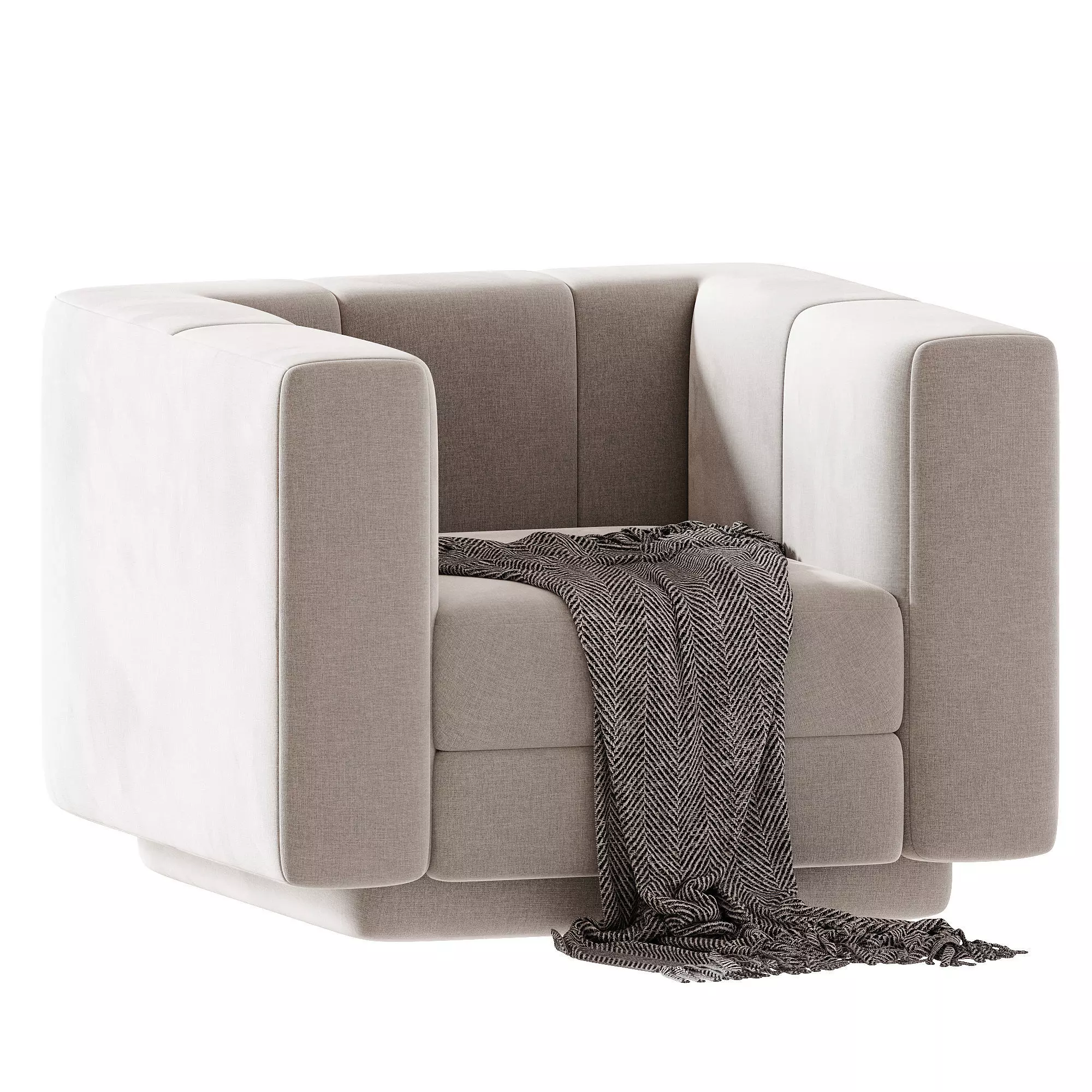 Fabric Swivel Chair Low-poly 3D model