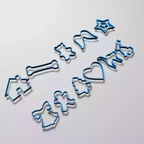 Outline 3D icons pack 3D print model