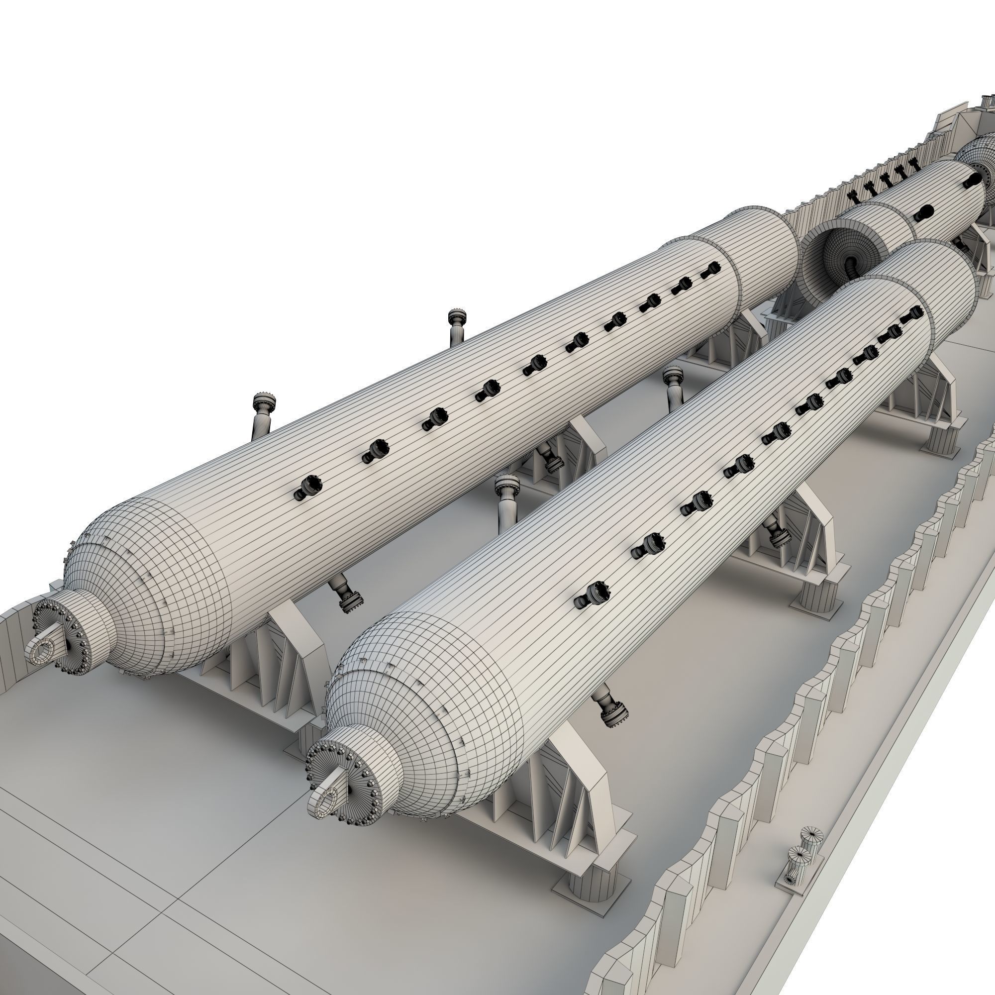 Cargo Barge Oil Refinery Low-poly 3D model_12