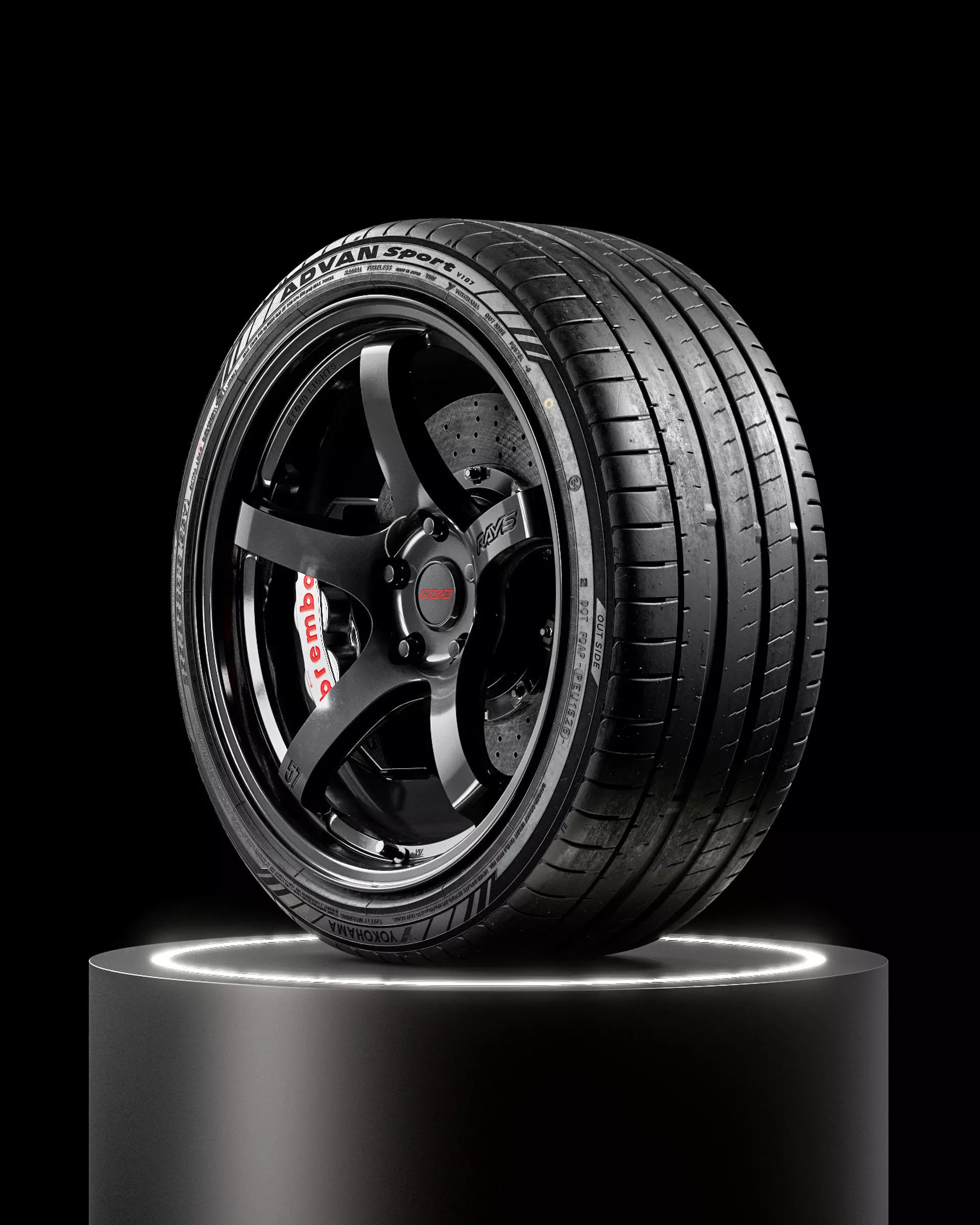 Yokohama Advan Sport V107 255 35 ZR19 96Y 3D model