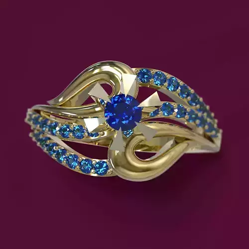 Ring sapphire and gold