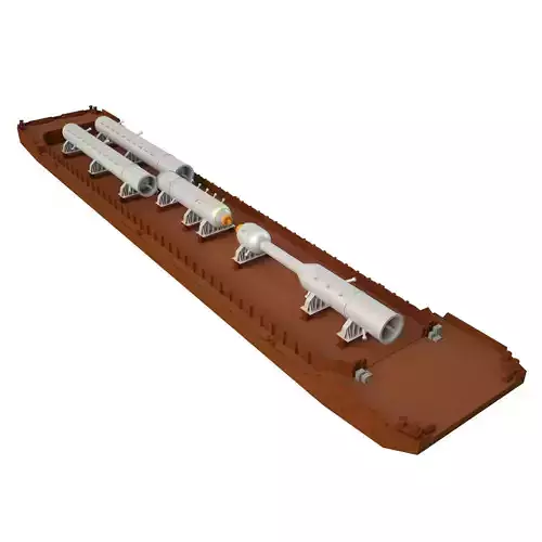 Cargo Barge OIL Refinery Rust Low-poly 3D model