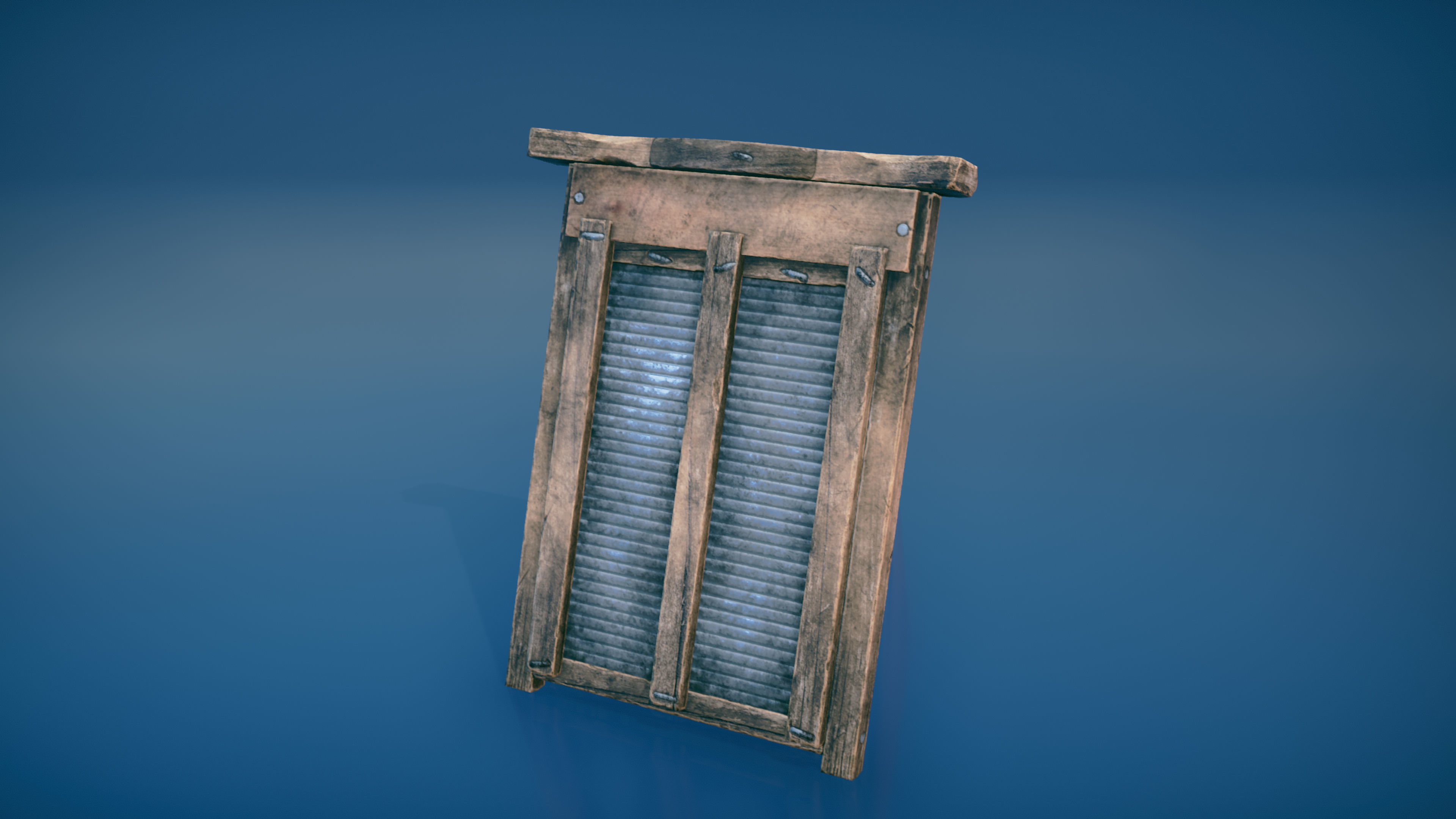 Western washing machine and washboard Low-poly 3D model_8