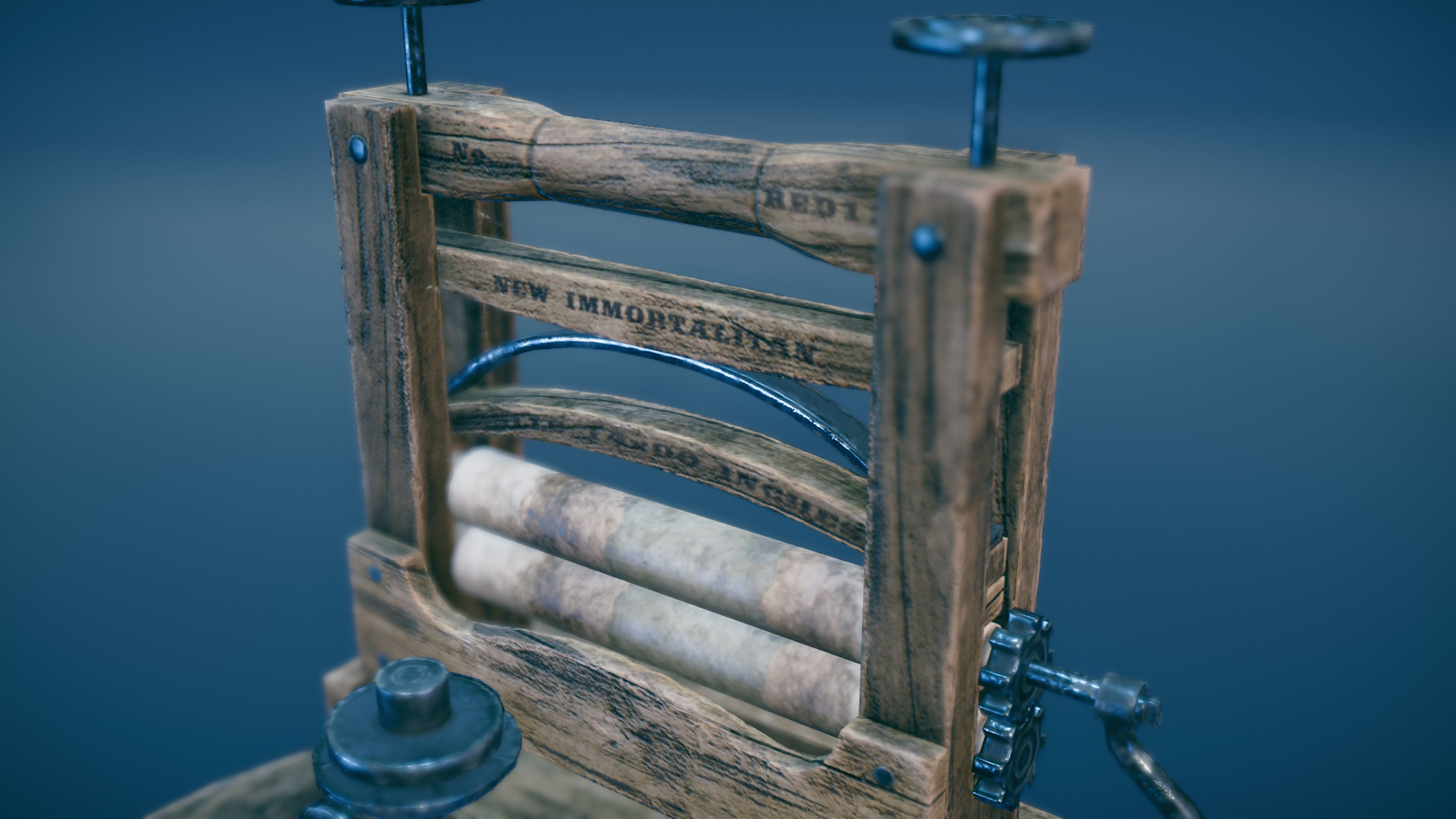 Western washing machine and washboard Low-poly 3D model_2