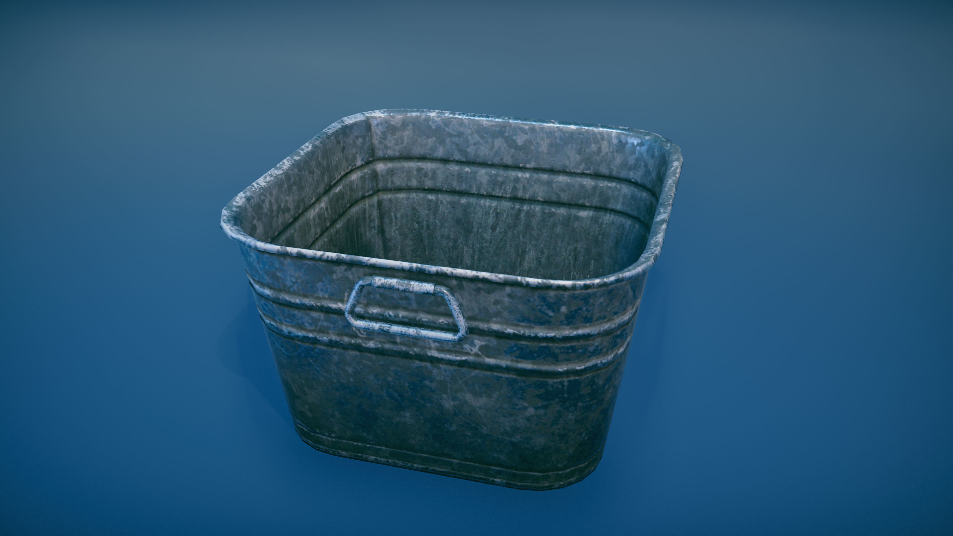 Western washing machine and washboard Low-poly 3D model_7