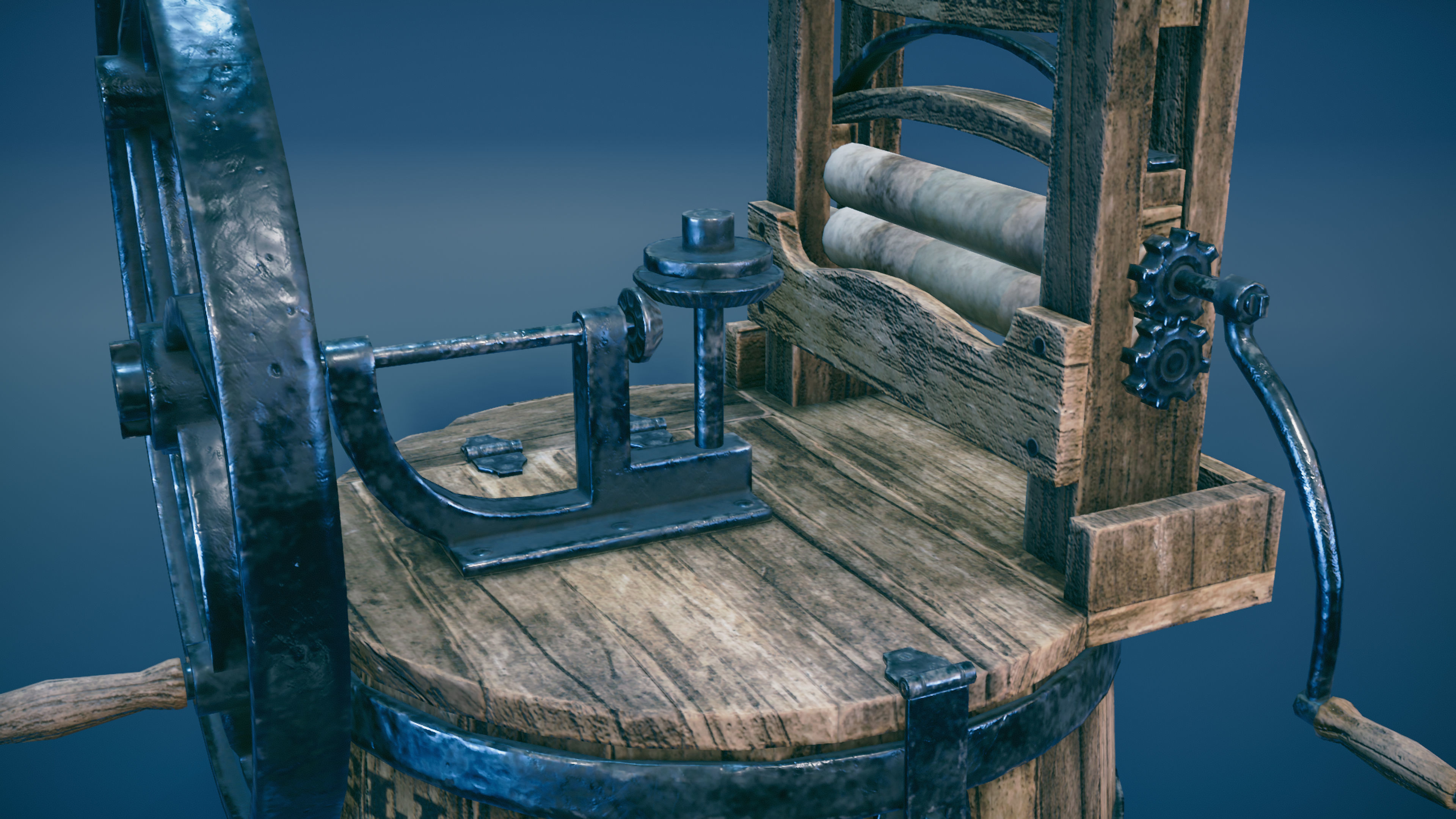 Western washing machine and washboard Low-poly 3D model_3