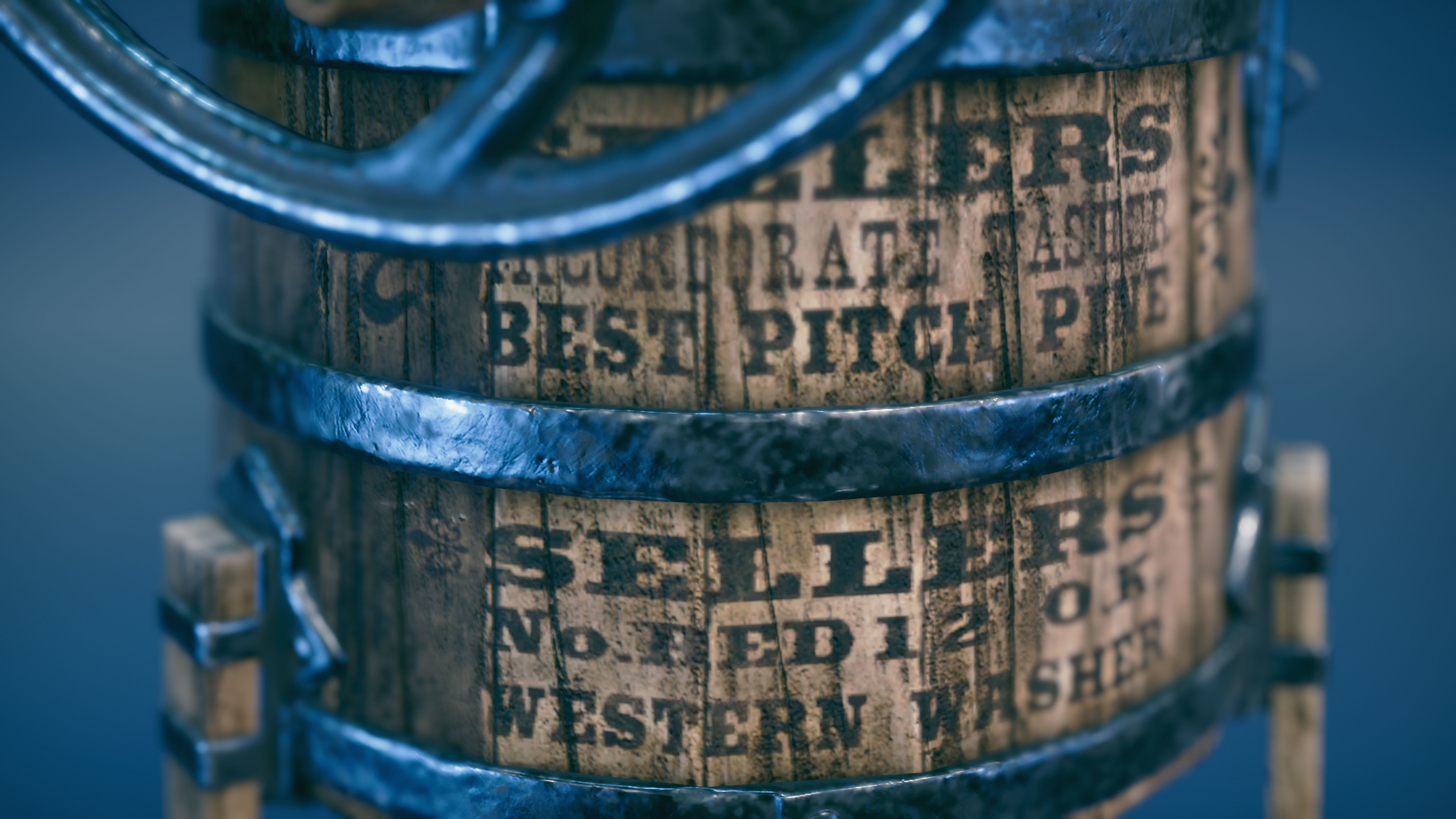 Western washing machine and washboard Low-poly 3D model_4