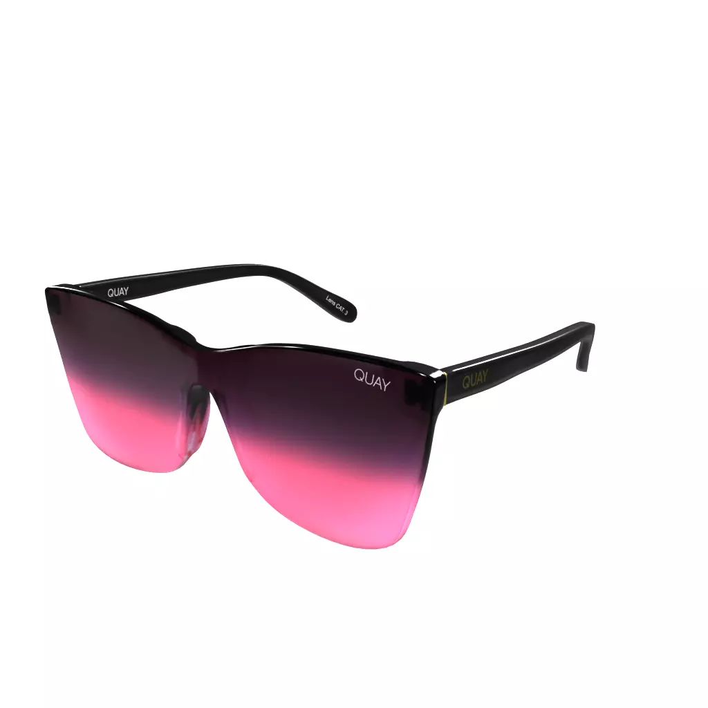 Quay Come Thru Matte Black Black Pink Fade VTO Virtual Try On Low-poly 3D model