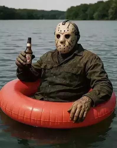 Lake Relax Horror Figure  Floating Ring Scene