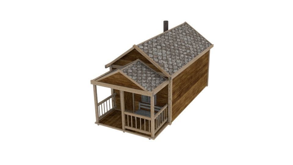 Western building pack lowpoly Free low-poly 3D model_5