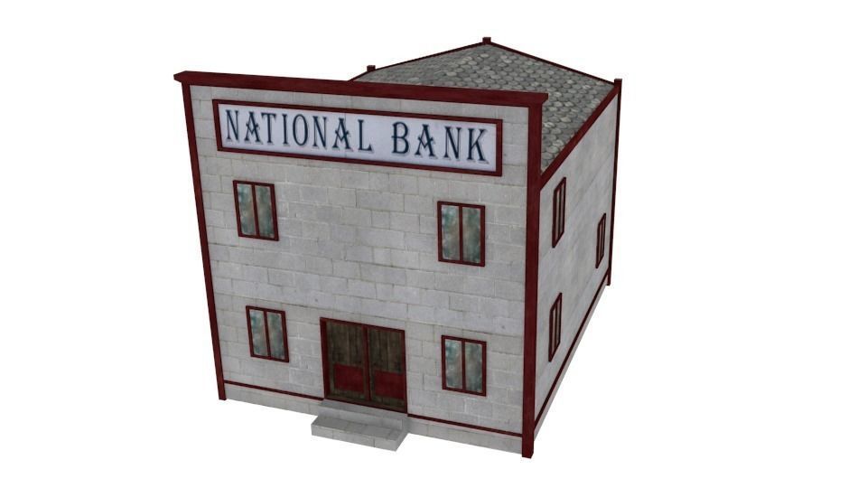 Western building pack lowpoly Free low-poly 3D model_15