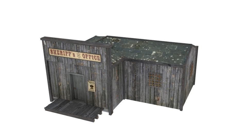 Western building pack lowpoly Free low-poly 3D model_8