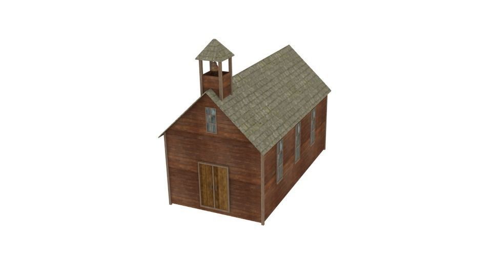 Western building pack lowpoly Free low-poly 3D model_10