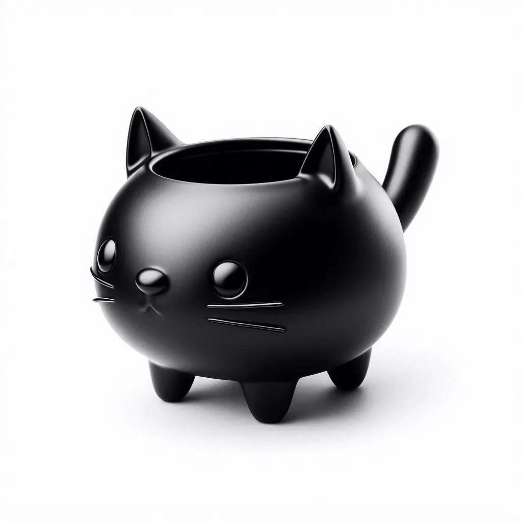 Cat Shape Plant Pot Model 3D print model