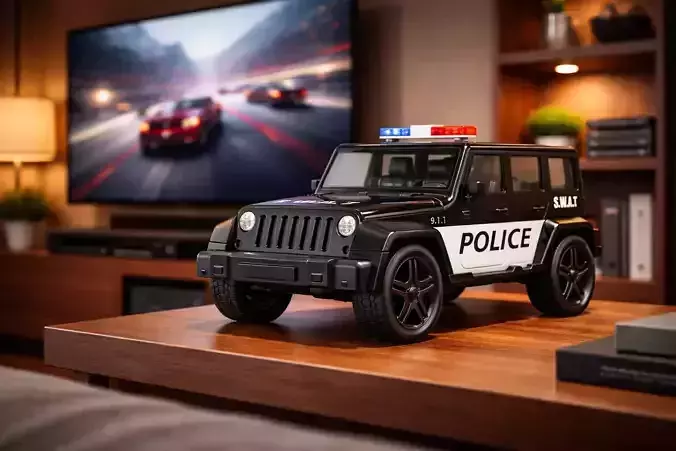 Realistic Emergency Patrol SUV Model 3D model 2