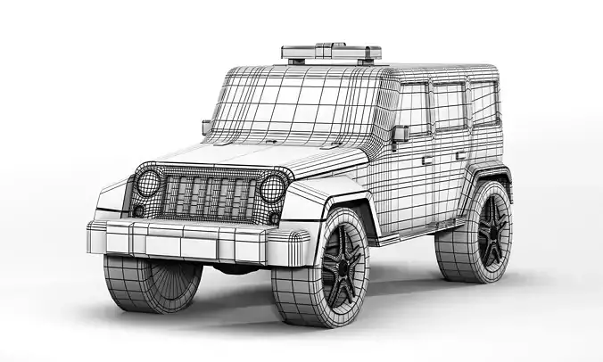 Realistic Emergency Patrol SUV Model 3D model 4