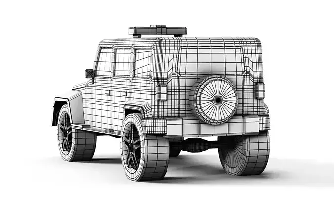 Realistic Emergency Patrol SUV Model 3D model 6