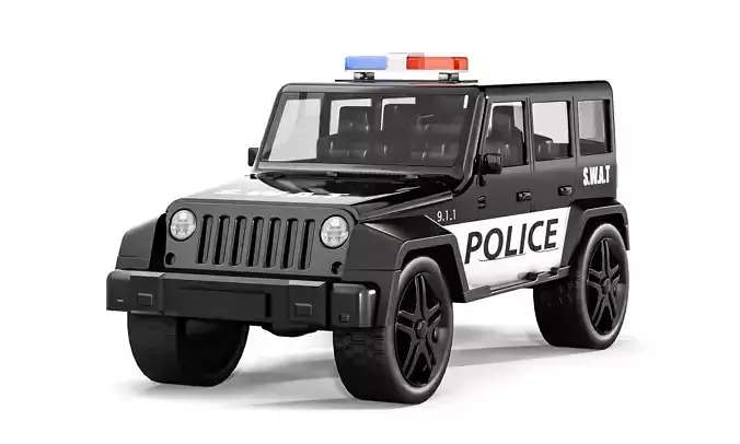 Realistic Emergency Patrol SUV Model 3D model 3