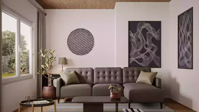 Modern Living Room 3D model