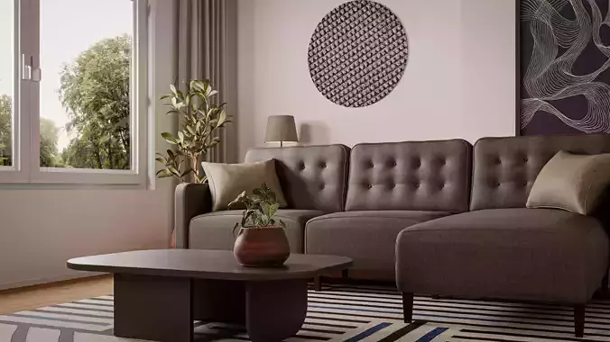 Modern Living Room 3D model 2