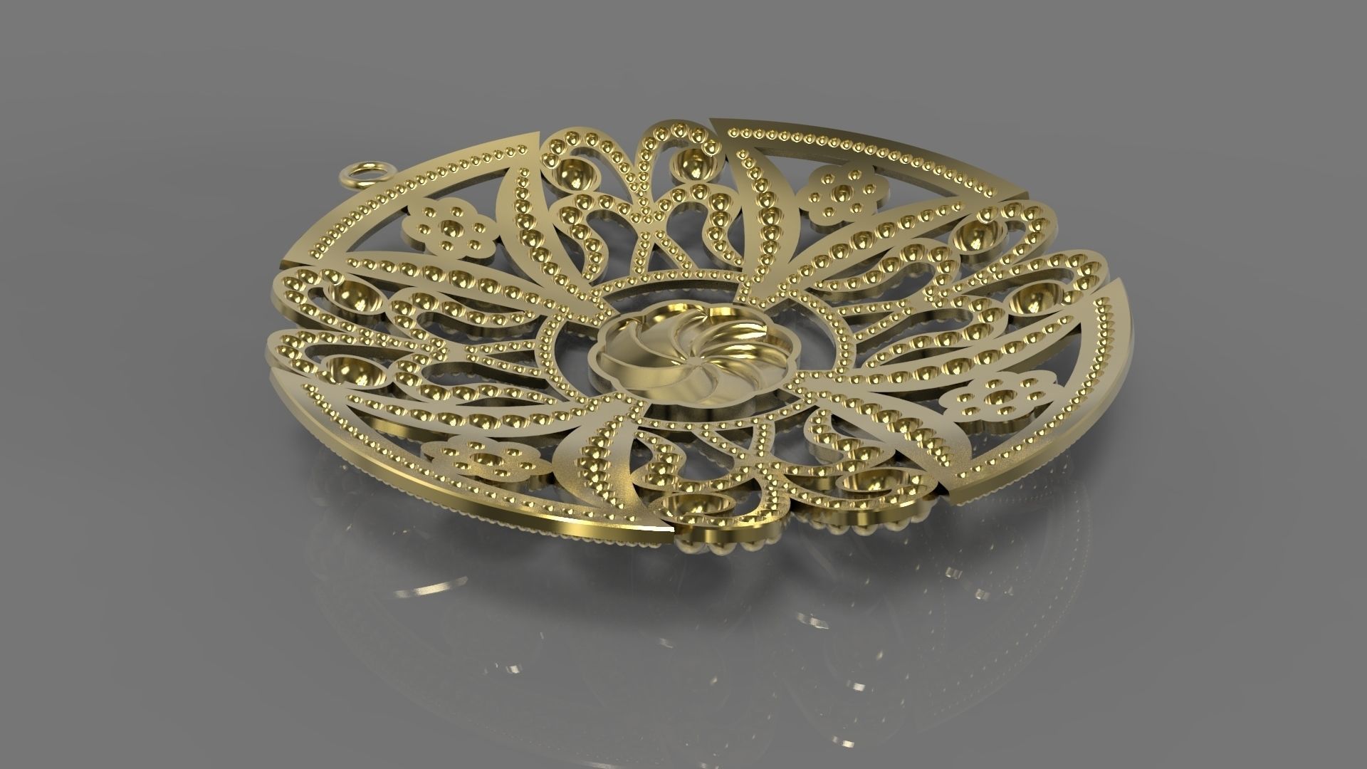 Round Ornament Pendant 3D print model_4