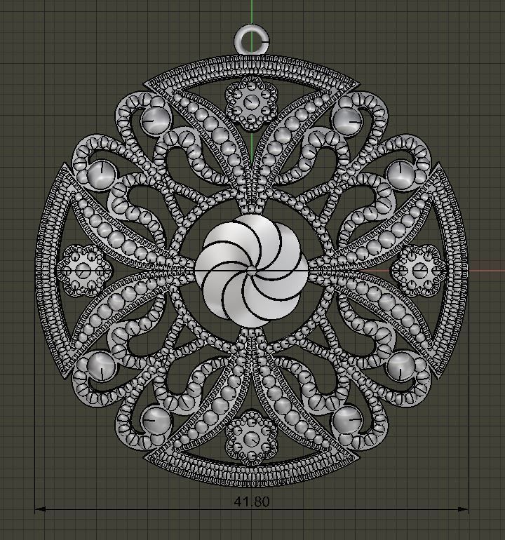 Round Ornament Pendant 3D print model_6