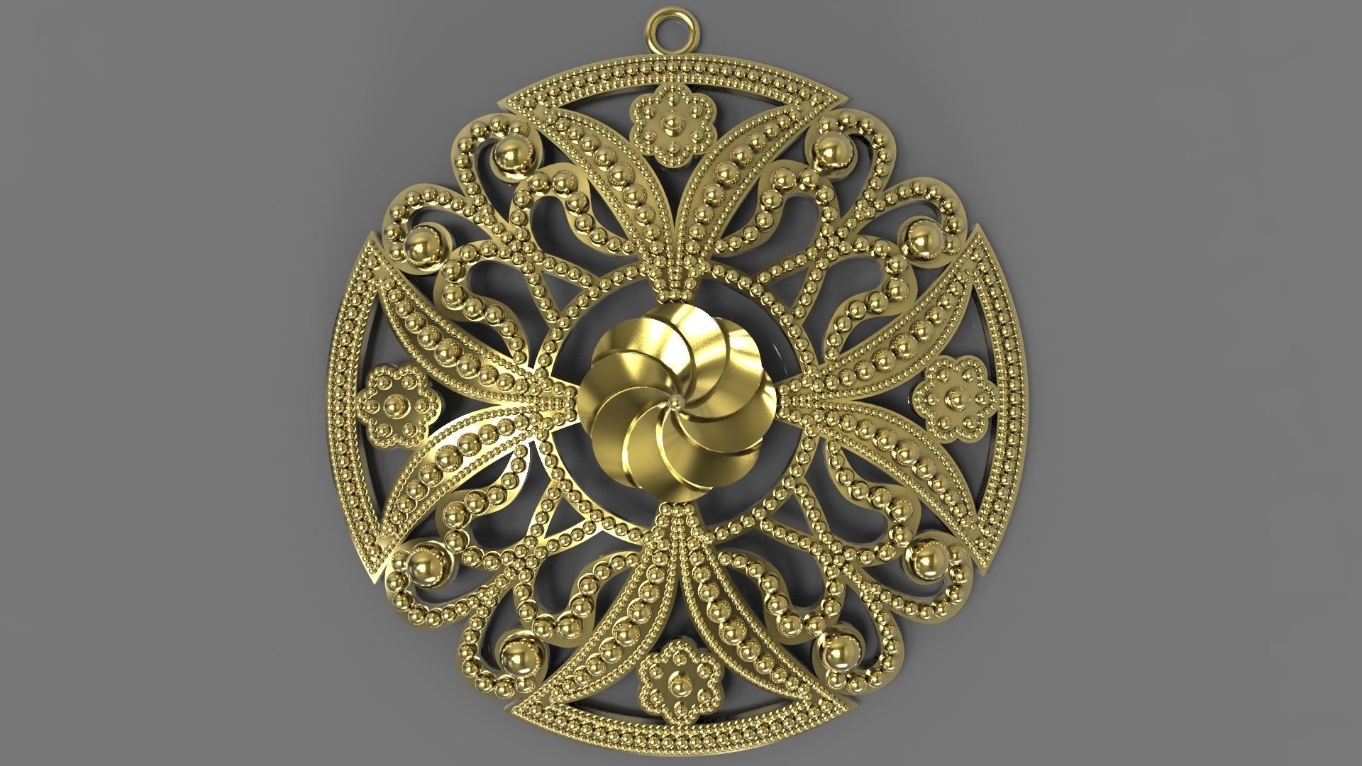 Round Ornament Pendant 3D print model_1
