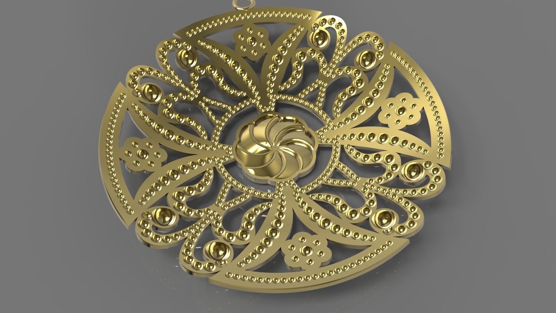 Round Ornament Pendant 3D print model_3